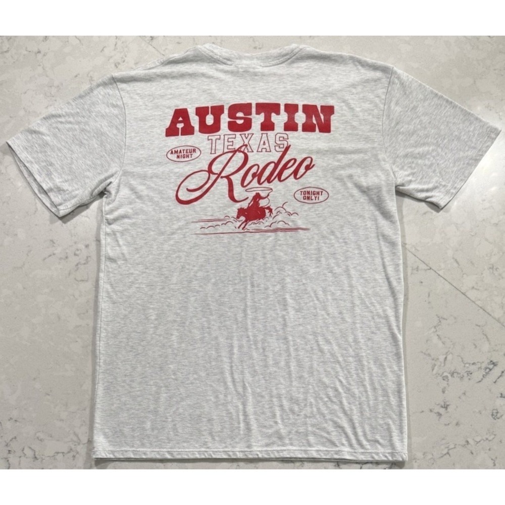 Where I'm From Austin Texas Rodeo T-Shirt Mens Large Gray Cowboy Western Tee USA